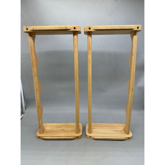 Wooden Countertop Wine Rack Holder For 6 Bottles Natural Finish Modern Design - Picture 4 of 11